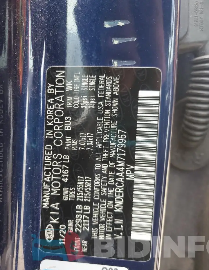 KNDERCAA4M7179967 Photo# 14