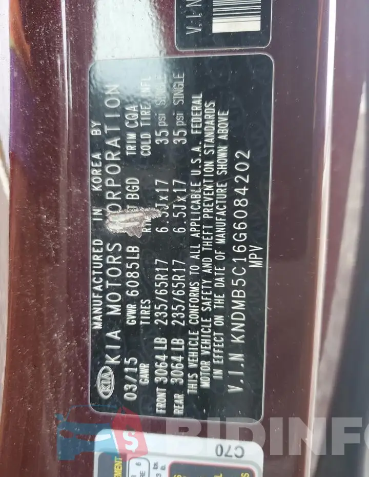 KNDMB5C16G6084202 Photo# 13