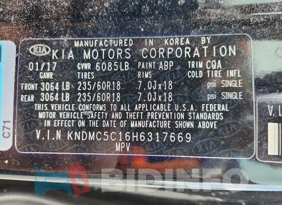 KNDMC5C16H6317669 Photo# 14