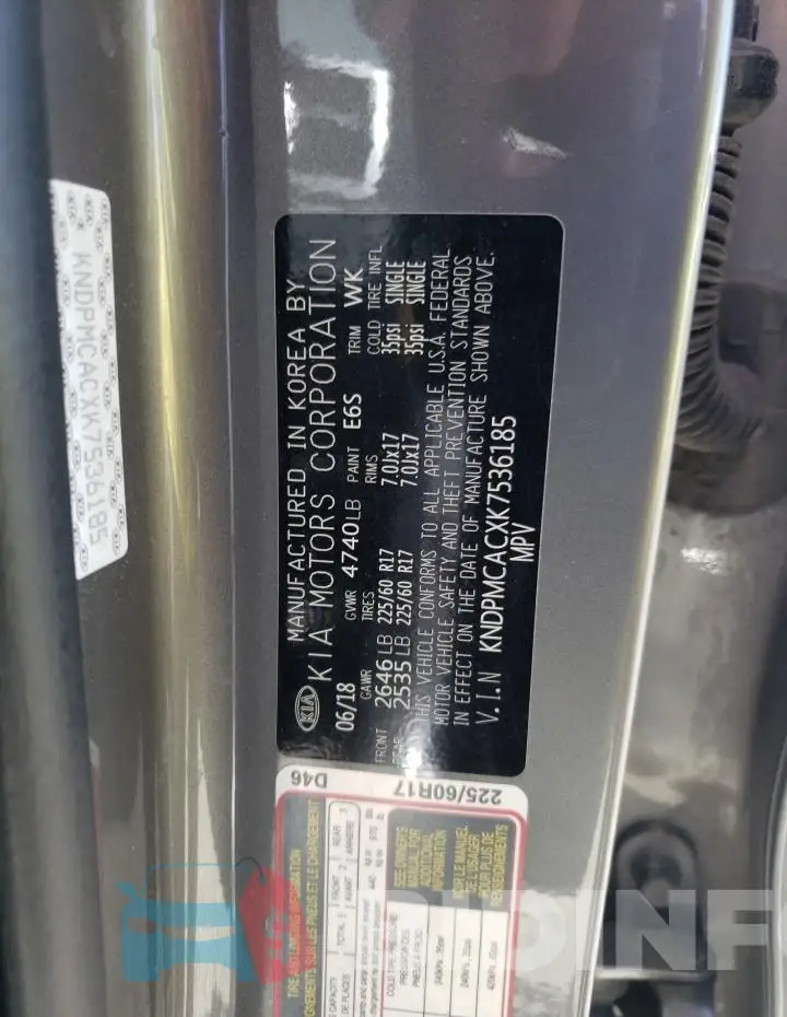 KNDPMCACXK7536185 Photo# 14