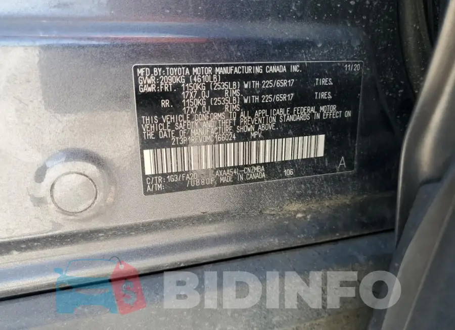 2T3P1RFV0MC166024 Photo# 13