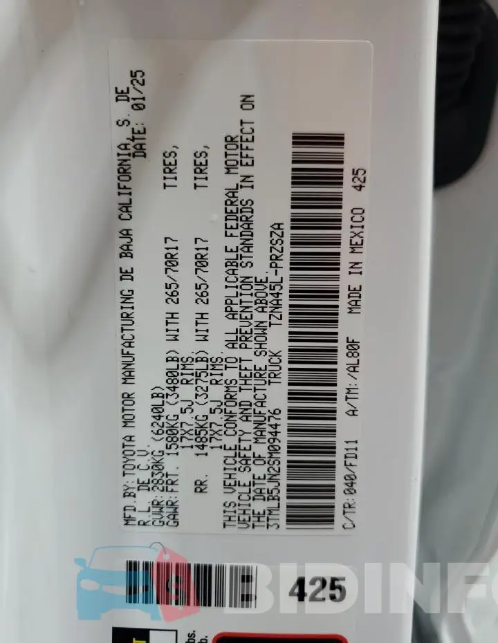 3TMLB5JN2SM094476 Photo# 12