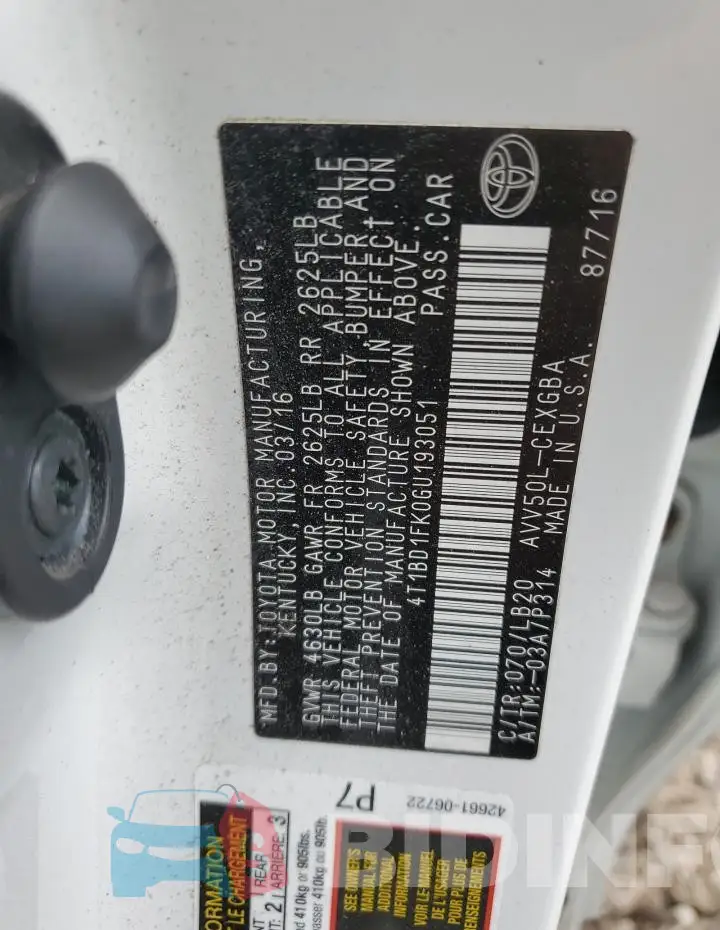 4T1BD1FK0GU193051 Photo# 12