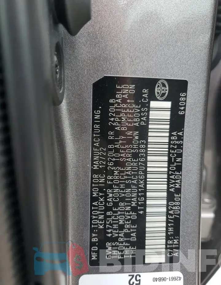 4T1G11AK6PU763883 Photo# 12