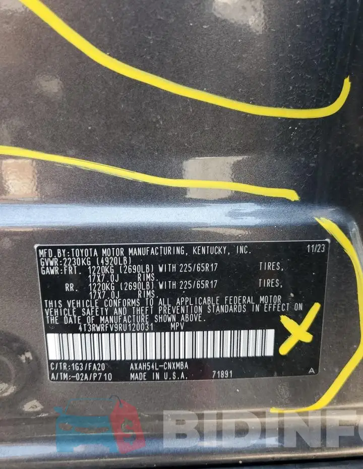 4T3RWRFV9RU120031 Photo# 14