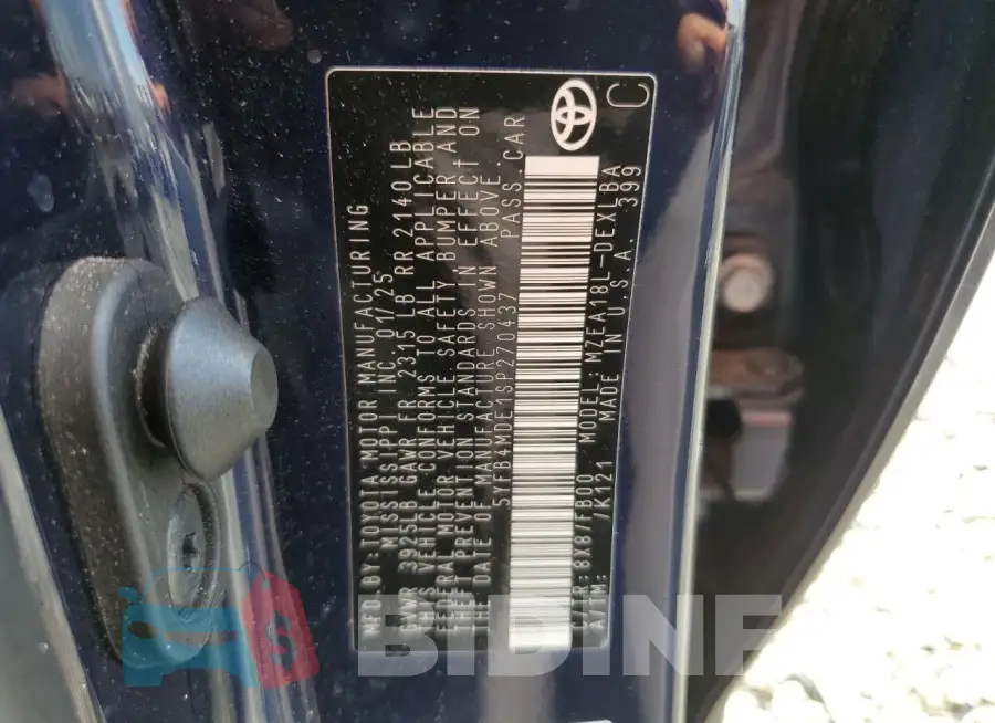 5YFB4MDE1SP270437 Photo# 12