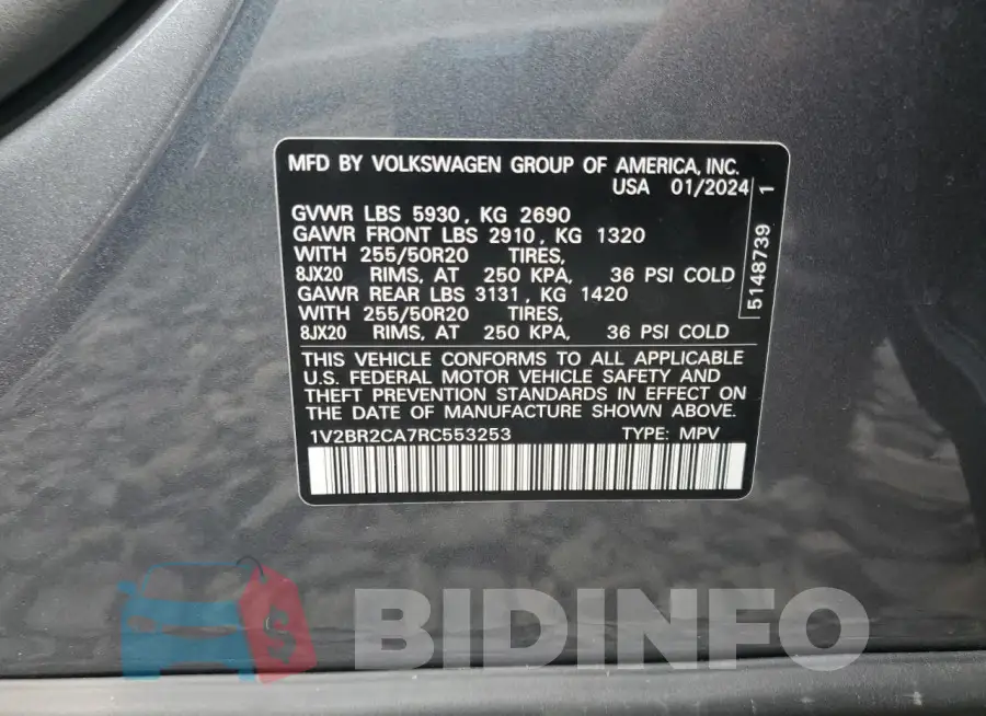 1V2BR2CA7RC553253 Photo# 13