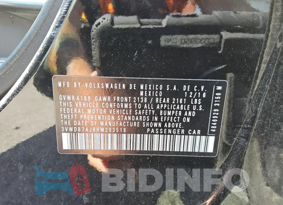 3VWDB7AJ8HM293518 Photo# 12