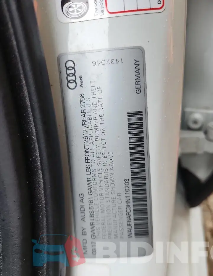 WAUF8AFC3HN116203 Photo# 13