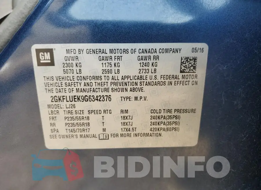 2GKFLUEK9G6342376 Photo# 13