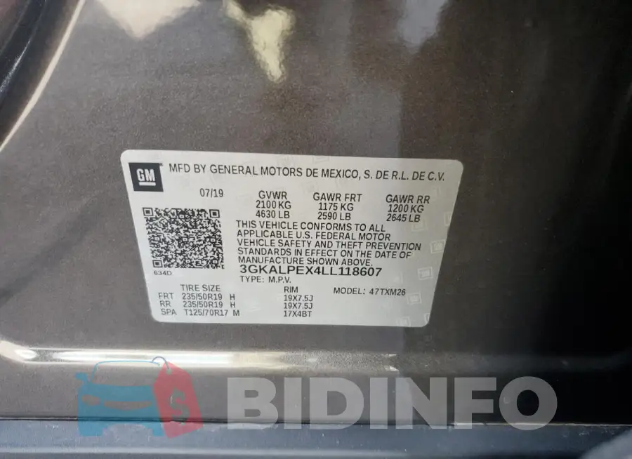3GKALPEX4LL118607 Photo# 13