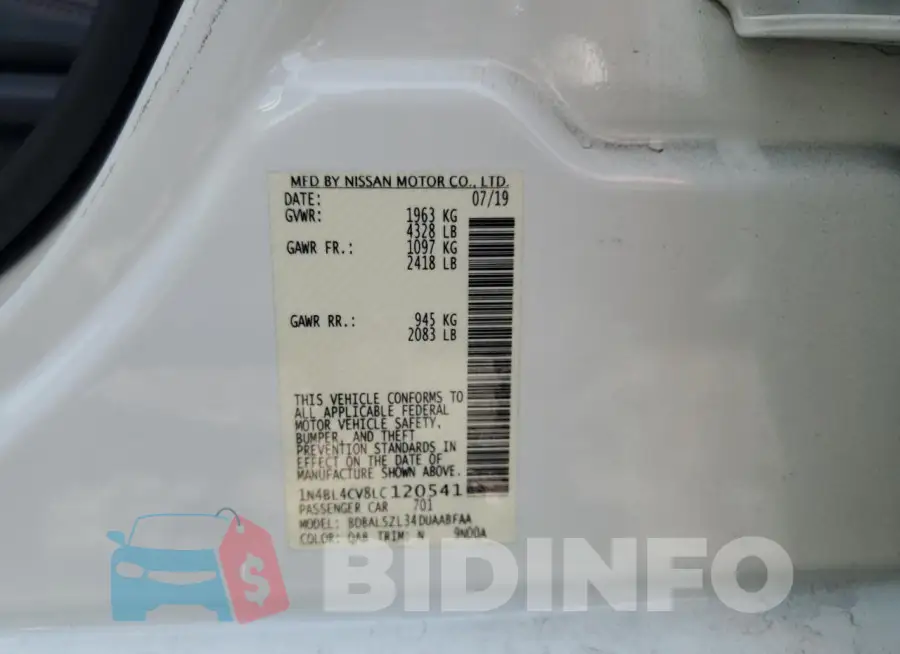 1N4BL4CV8LC120541 Photo# 12