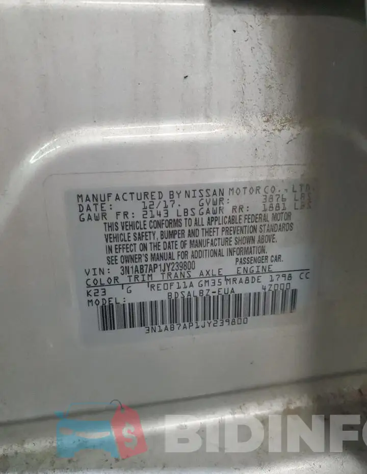 3N1AB7AP1JY239800 Photo# 13