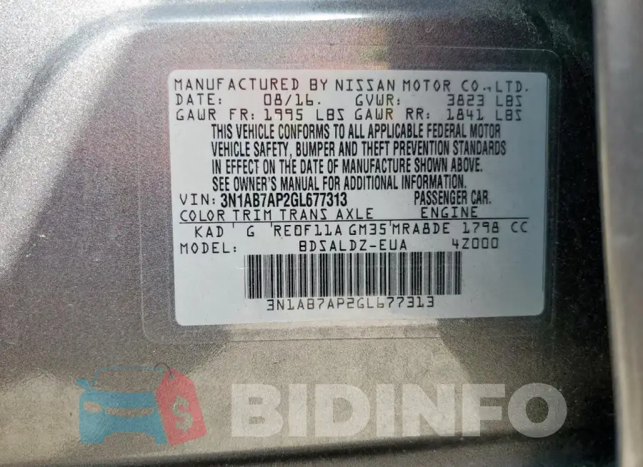 3N1AB7AP2GL677313 Photo# 12