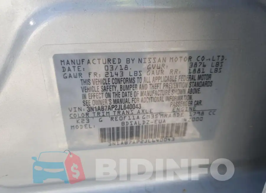 3N1AB7AP2JL640043 Photo# 12