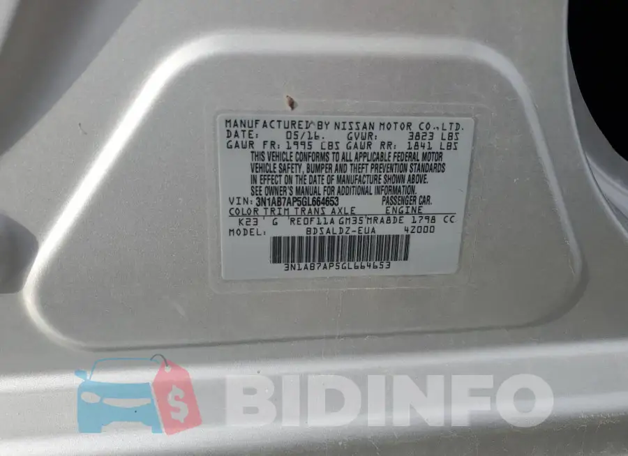 3N1AB7AP5GL664653 Photo# 13