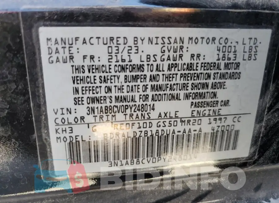 3N1AB8CV0PY248014 Photo# 12
