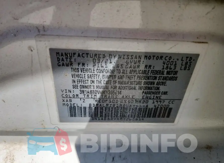 3N1AB8DV4MY265814 Photo# 13