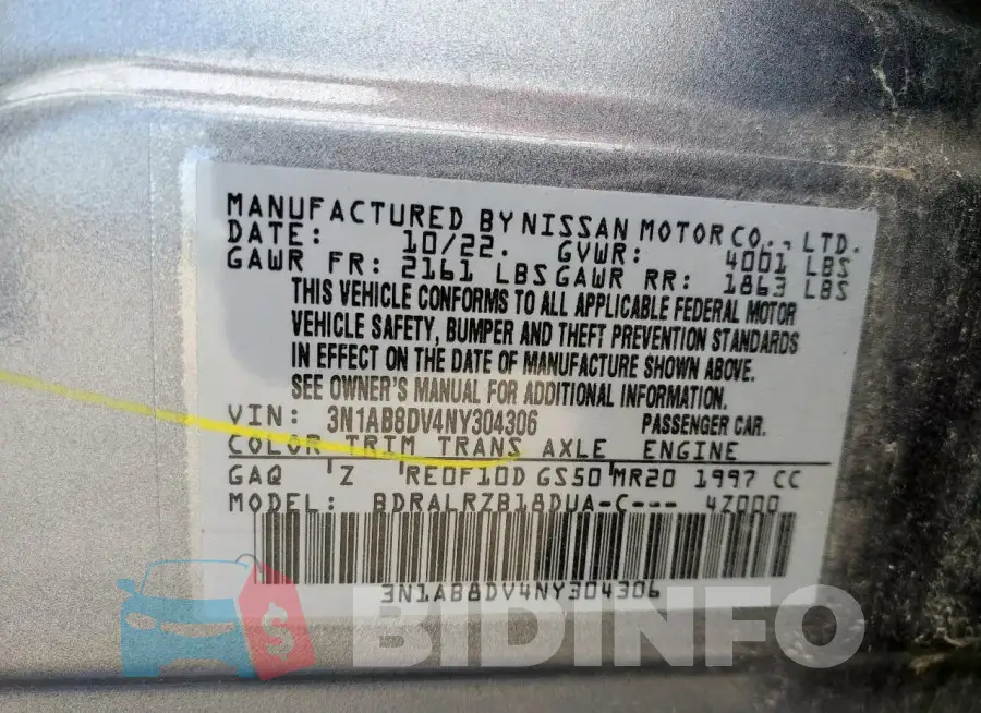3N1AB8DV4NY304306 Photo# 13
