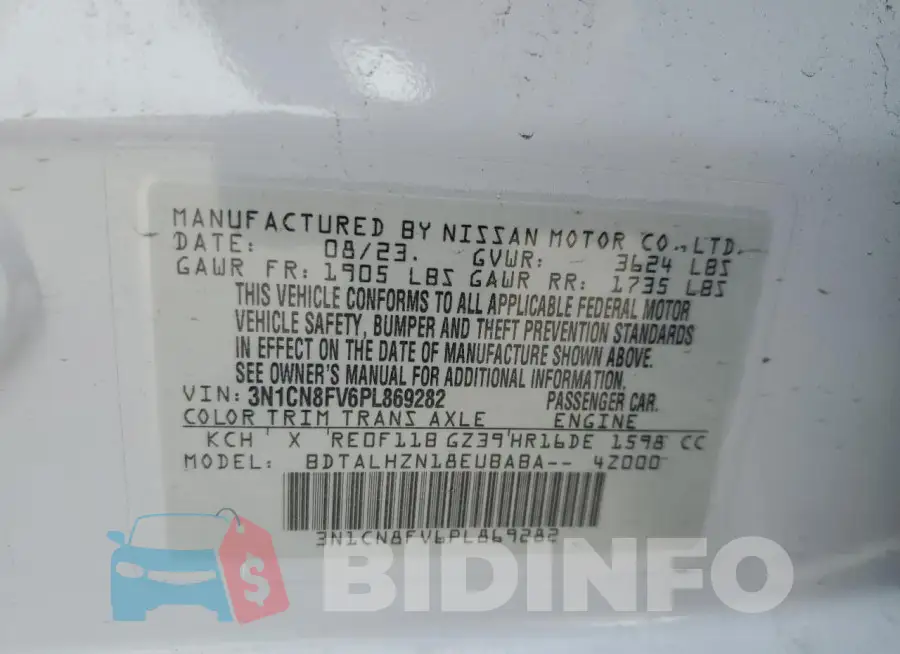 3N1CN8FV6PL869282 Photo# 12