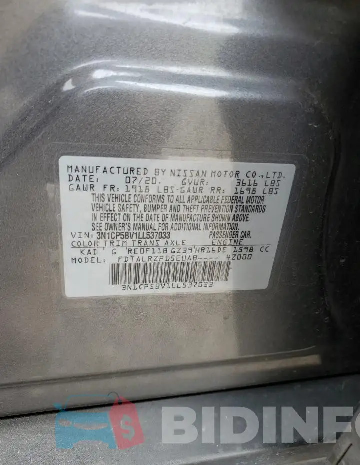 3N1CP5BV1LL537033 Photo# 12
