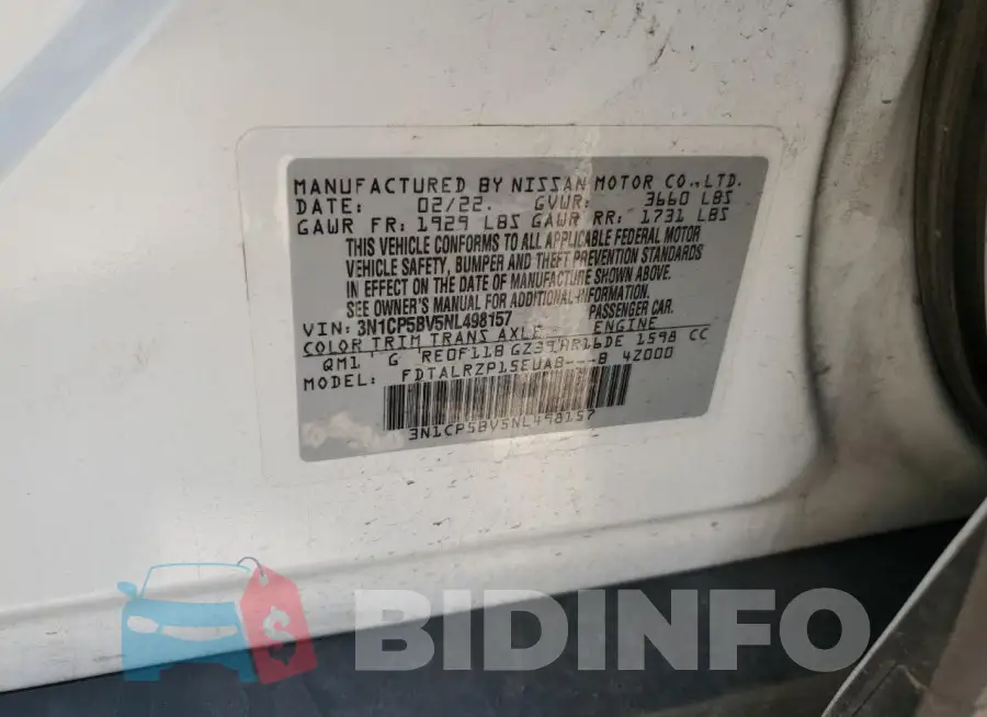 3N1CP5BV5NL498157 Photo# 13