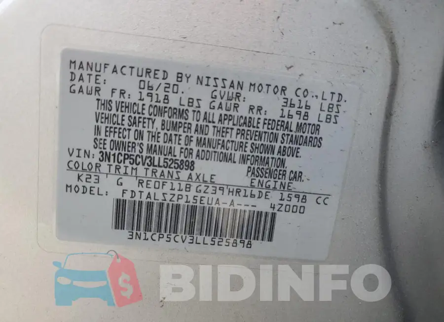 3N1CP5CV3LL525898 Photo# 13