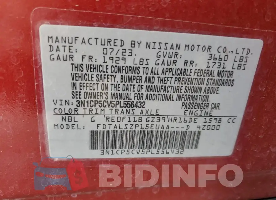 3N1CP5CV5PL556432 Photo# 13