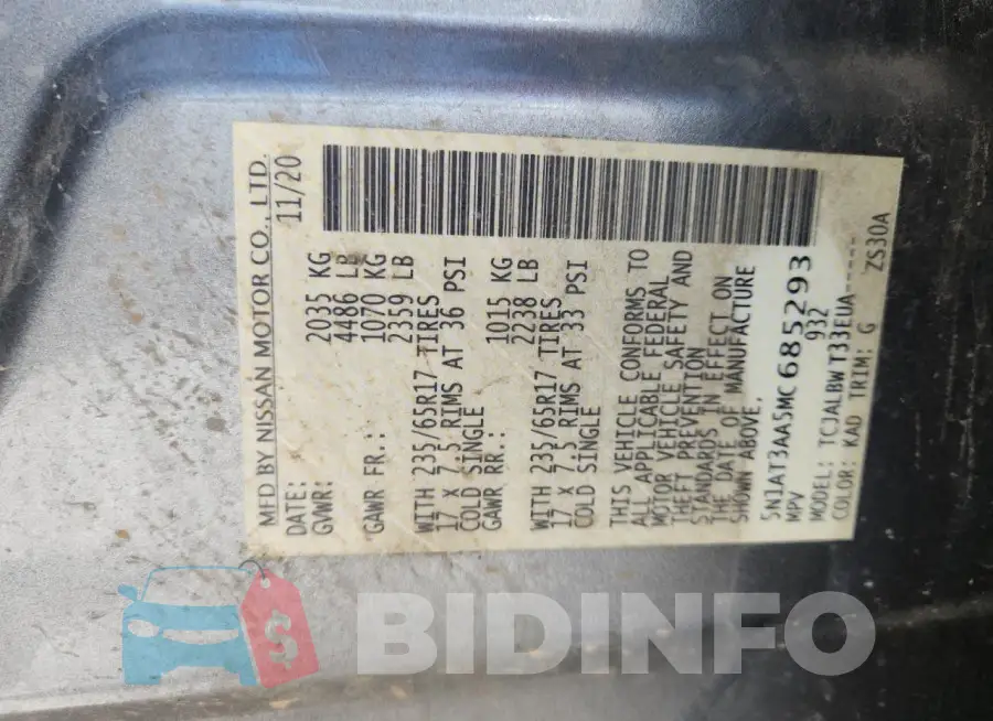 5N1AT3AA5MC685293 Photo# 13