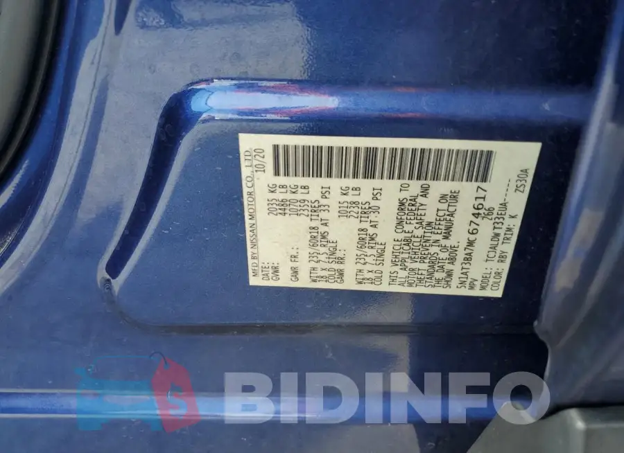 5N1AT3BA7MC674617 Photo# 13