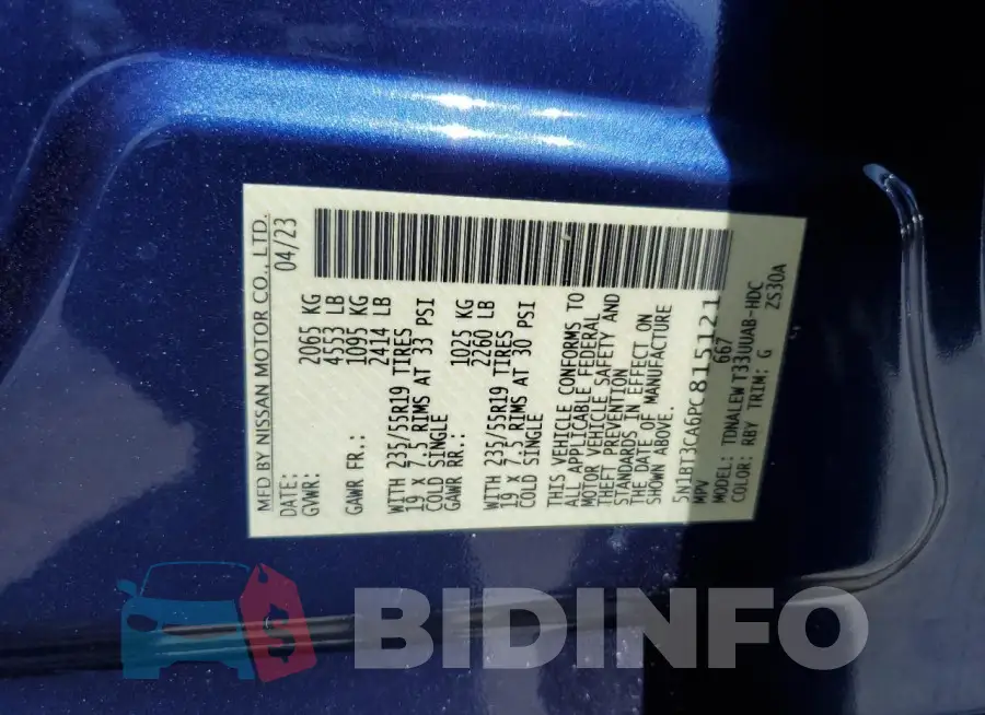 5N1BT3CA6PC815121 Photo# 14