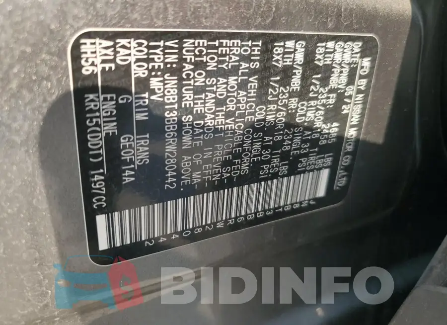 JN8BT3BB6RW280442 Photo# 14