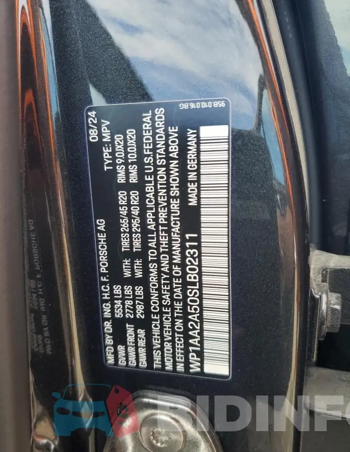 WP1AA2A50SLB02311 Photo# 13