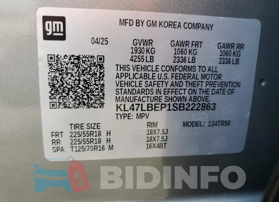 KL47LBEP1SB222863 Photo# 13