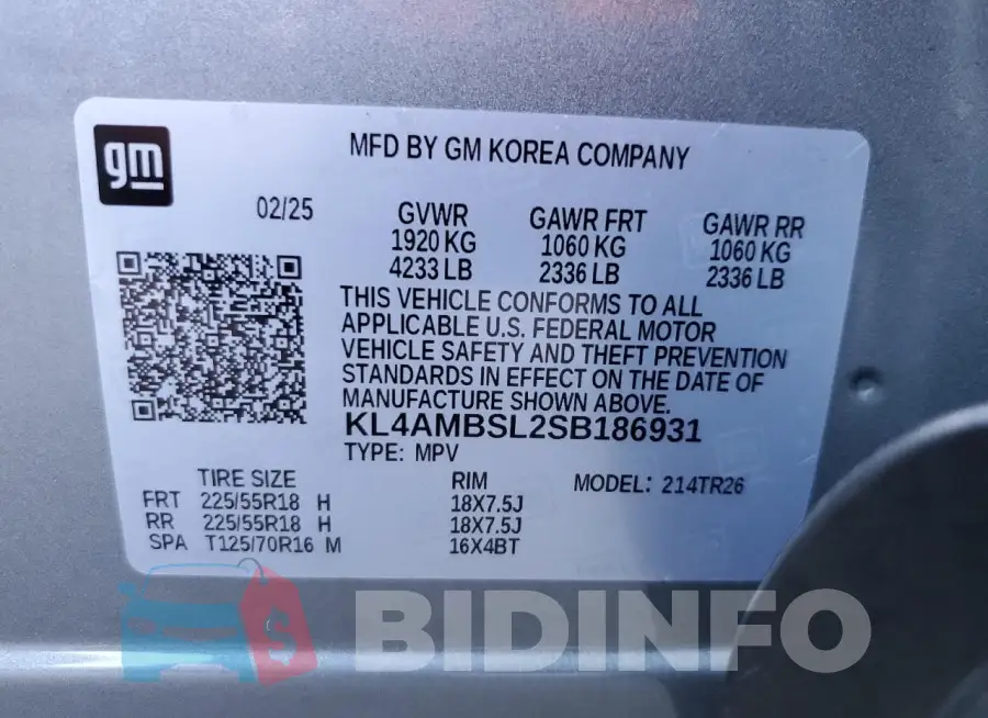 KL4AMBSL2SB186931 Photo# 13