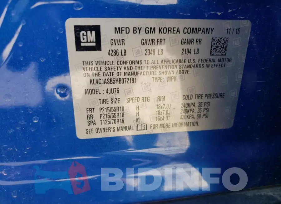 KL4CJASB5HB072191 Photo# 14