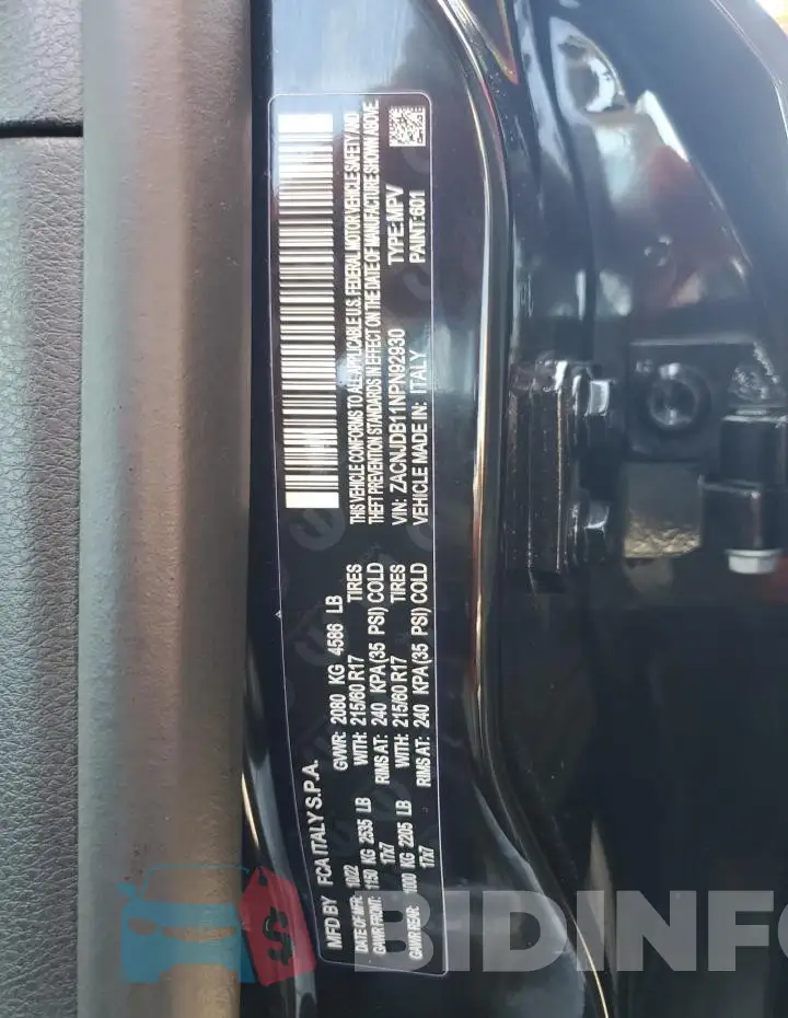 ZACNJDB11NPN92930 Photo# 14