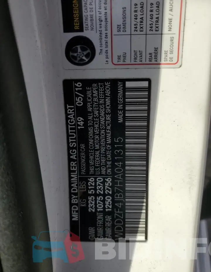 WDDZF4JB7HA041315 Photo# 12