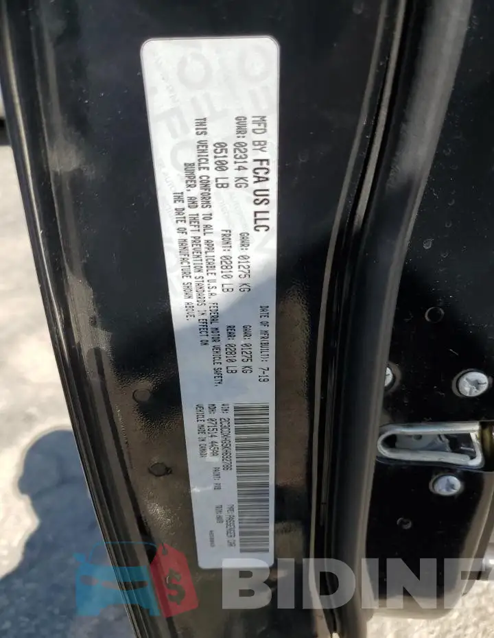 2C3CDXHG5KH692786 Photo# 12