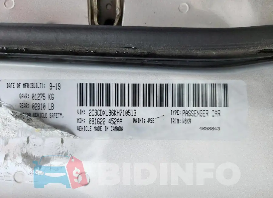 2C3CDXL96KH710513 Photo# 12