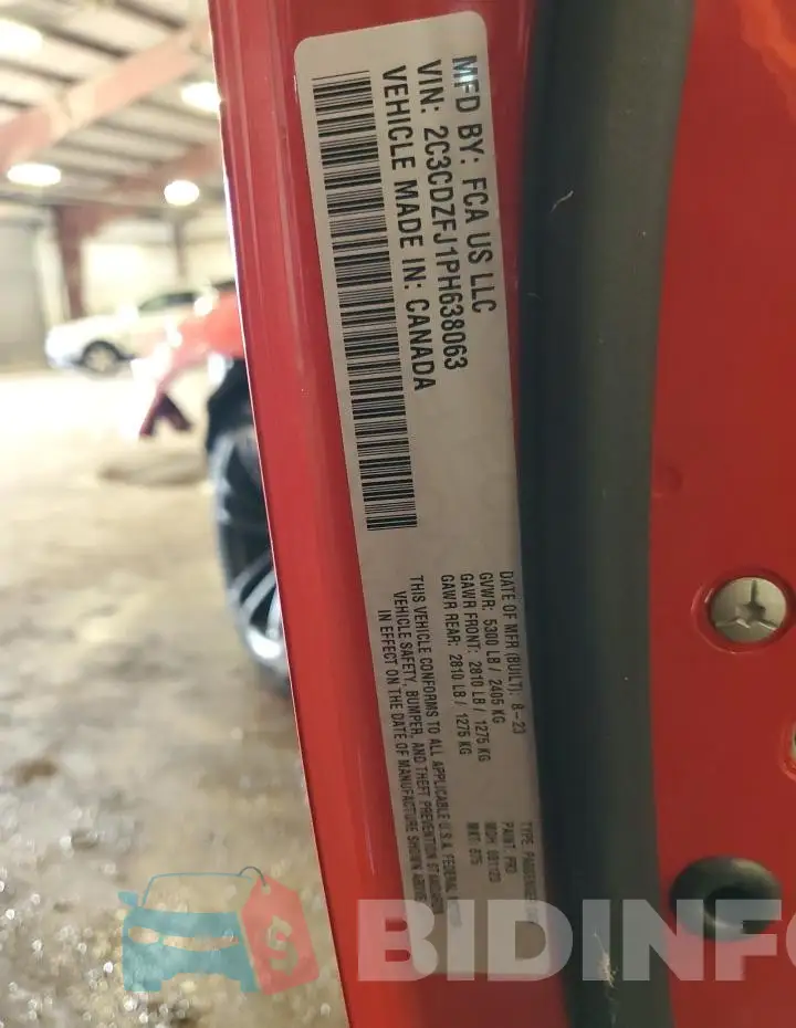 2C3CDZFJ1PH638063 Photo# 13