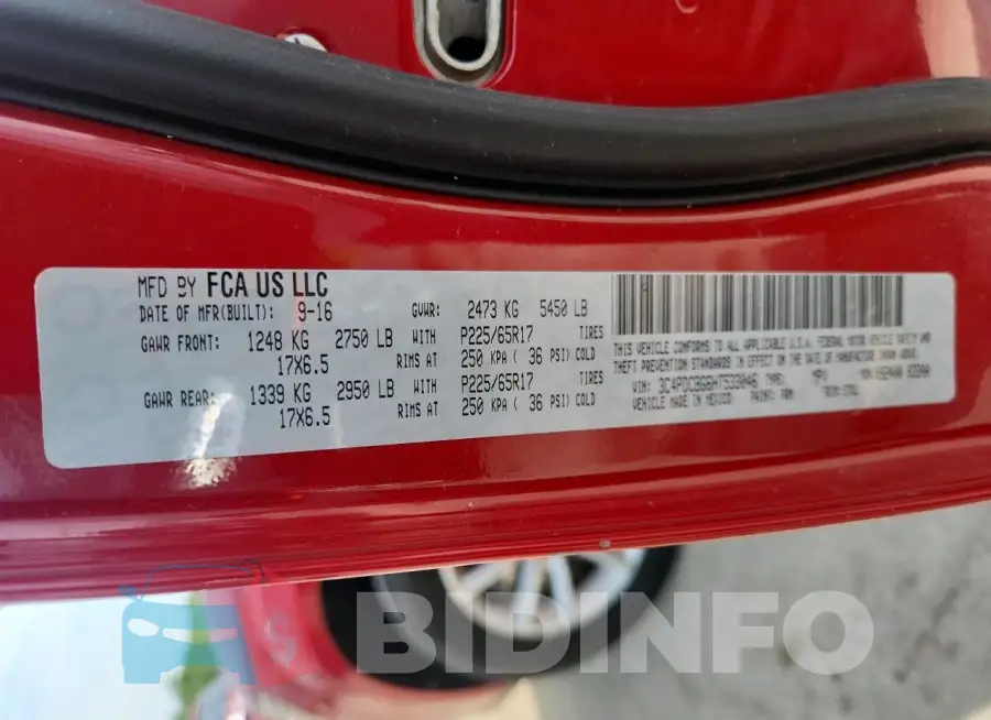 3C4PDCBG6HT533046 Photo# 12