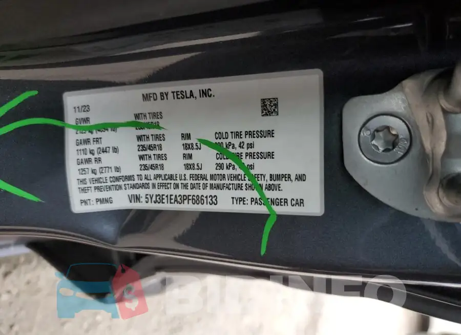 5YJ3E1EA3PF686133 Photo# 12
