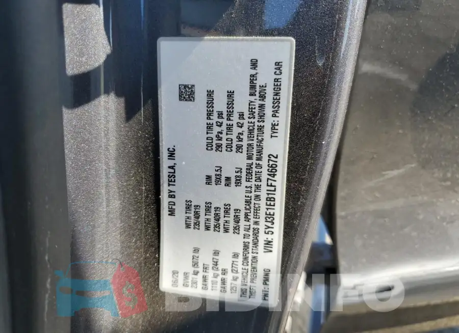 5YJ3E1EB1LF746672 Photo# 12