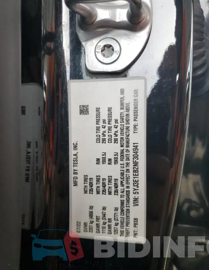 5YJ3E1EB2NF304941 Photo# 12