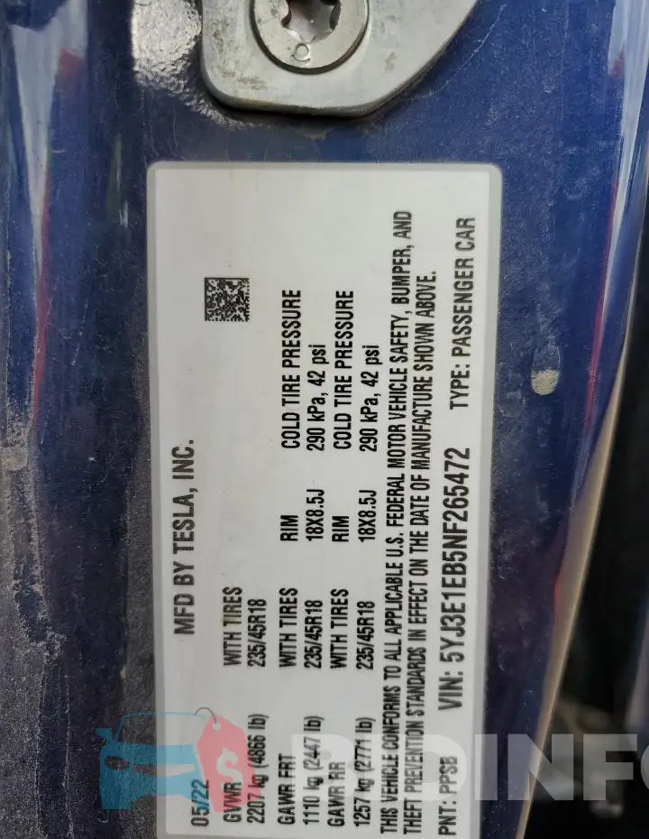 5YJ3E1EB5NF265472 Photo# 12
