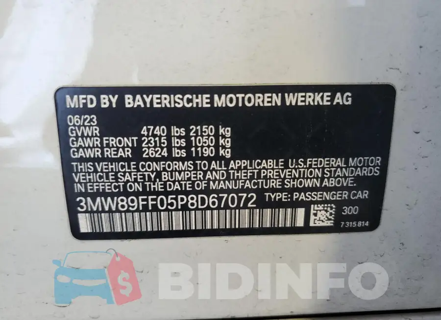 3MW89FF05P8D67072 Photo# 13