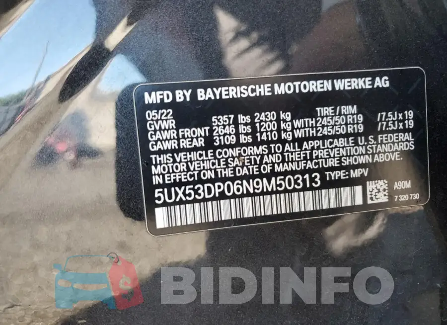 5UX53DP06N9M50313 Photo# 13