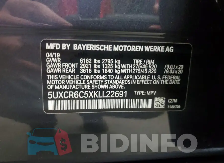 5UXCR6C5XKLL22691 Photo# 13