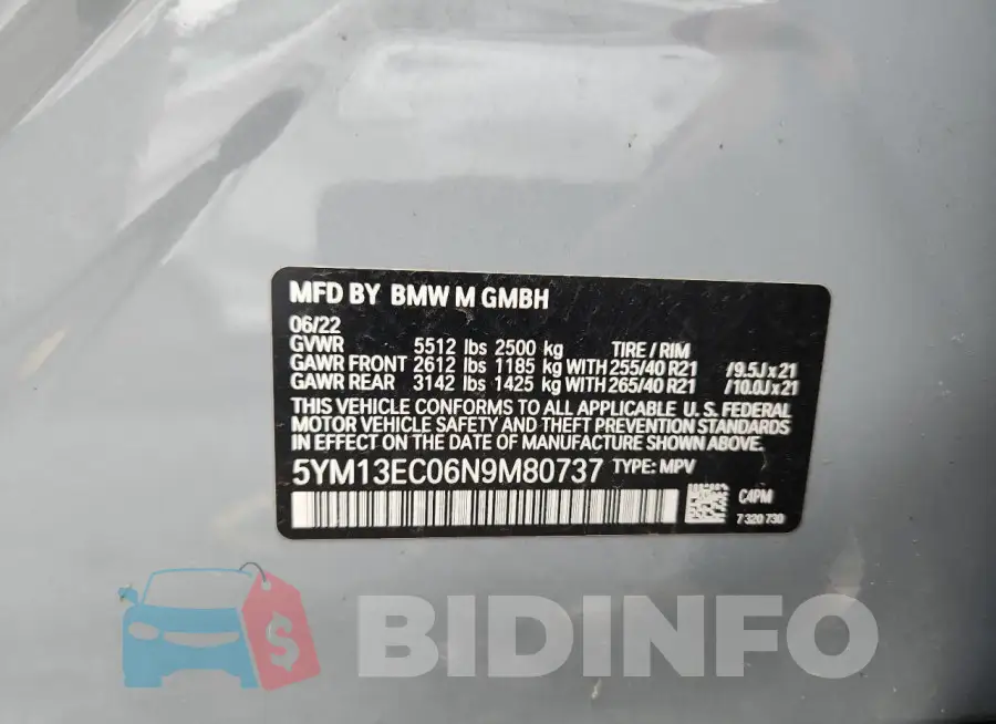 5YM13EC06N9M80737 Photo# 13